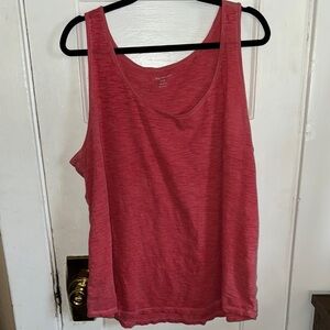 Lane Bryant Coral Red Relaxed 100% Cotton Tank Top Size  22/24